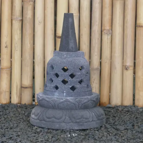 Product image of the product “Japanese style Garden Lantern, made from Andesit Stone. Multipart. 50 cm Height, Roof is 30 cm width. ”
